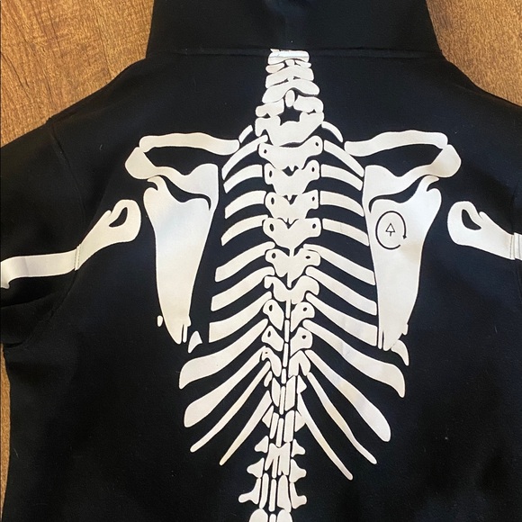 Original Deluxe Black Skeleton Hoodie w/ see through mesh eyes & pockets. Large - Picture 5 of 16